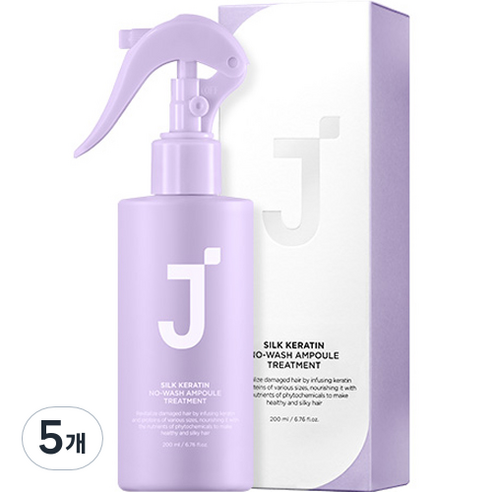 제이숲 실크 케라틴 단백질 노워시 앰플 트리트먼트, 200ml, 5개