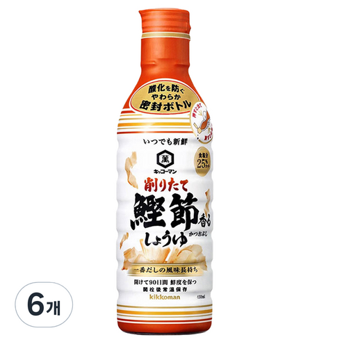 기꼬만 가쯔오부시 생간장 소스, 450ml, 6개