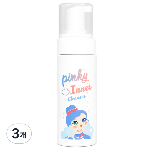 핑크공주 핑키 키즈 버블 이너 클렌저 산뜻한 향, 150ml, 3개