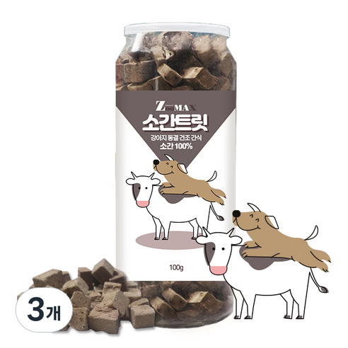쥬맥스 강아지 소간트릿 사사미 100g, 3개, 소간맛