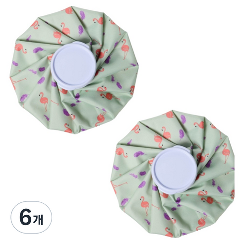 포근상점 방수 냉온 얼음 찜질 주머니 그린 홍학 소(14.5cm) 2개, 6개
