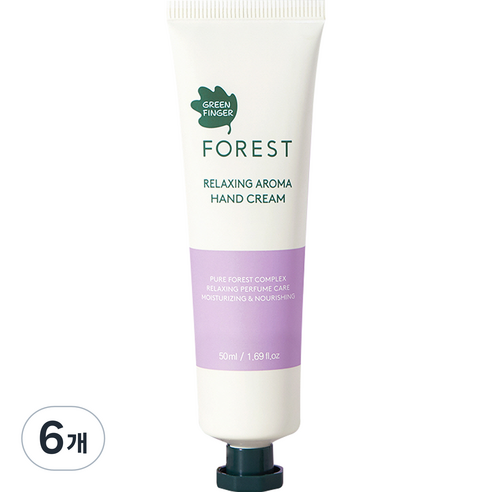 그린핑거 포레스트 릴렉싱 아로마 핸드크림 싱그러운 플로럴향, 50ml, 6개
