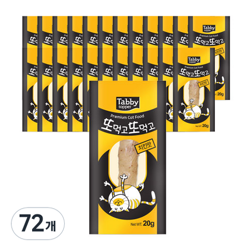 테비 또먹고또먹고 고양이 간식 20g, 치킨, 72개