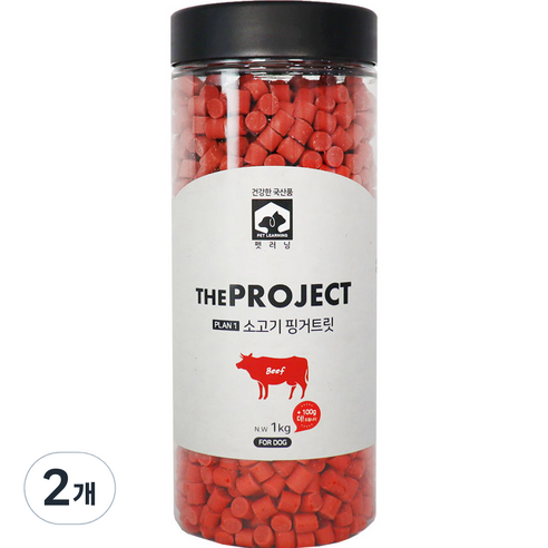 펫러닝 강아지 더프로젝트 PLAN1 핑거트릿, 소고기 핑거트릿, 1100g, 2개