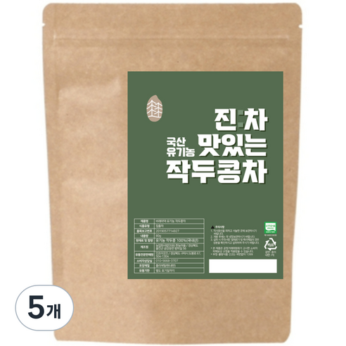 진차 맛있는 국산 유기농 작두콩차, 80g, 1개입, 5개
