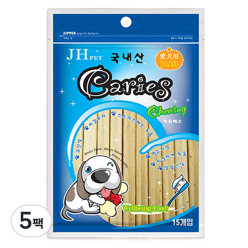 카리에스 강아지 치약껌, 분유치즈맛, 5팩