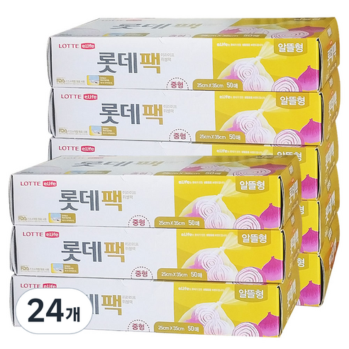롯데이라이프 일회용 위생팩 알뜰형 중 100p, 24개