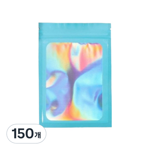 올하이 컬러풀 오로라 다용도 OPP 소품 포카 포장 지퍼백 슬리브 포장봉투 7.5 x 10 cm, 150개, 블루