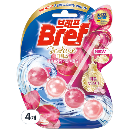 브레프 디럭스 매그놀리아 가든 변기세정제, 50g, 4개
