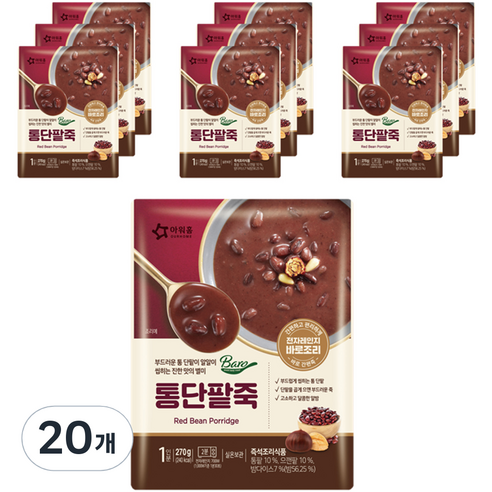 baro 아워홈 통단팥죽, 270g, 20개