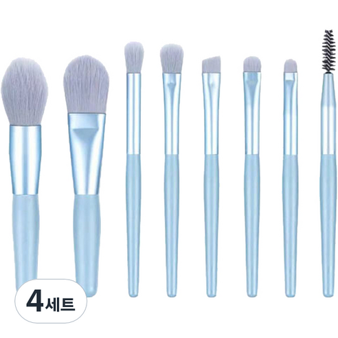 더벨라 블러셔 메이크업 브러쉬 8종 세트, 블루, 4세트