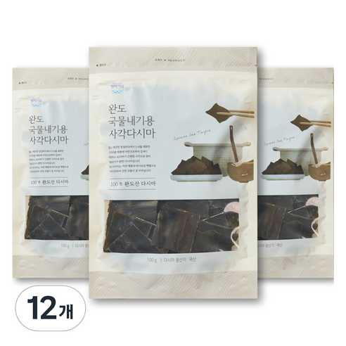 청해거상 완도 국물내기용 사각 다시마, 100g, 12개