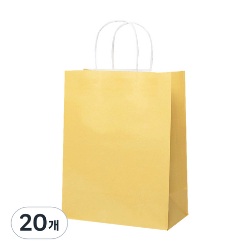기본 쇼핑백 종이가방 선물, 22 옐로우 중형, 20개