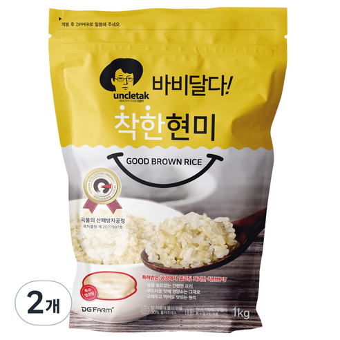 엉클탁 바비달다 착한 현미, 1kg, 2개