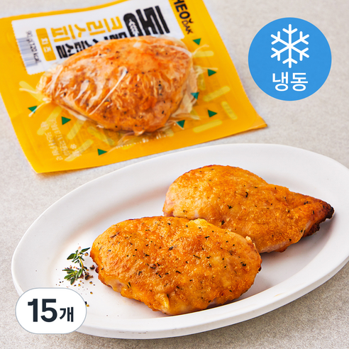 허닭 크리스피 통 닭가슴살 치즈 (냉동), 90g, 1개입, 15개