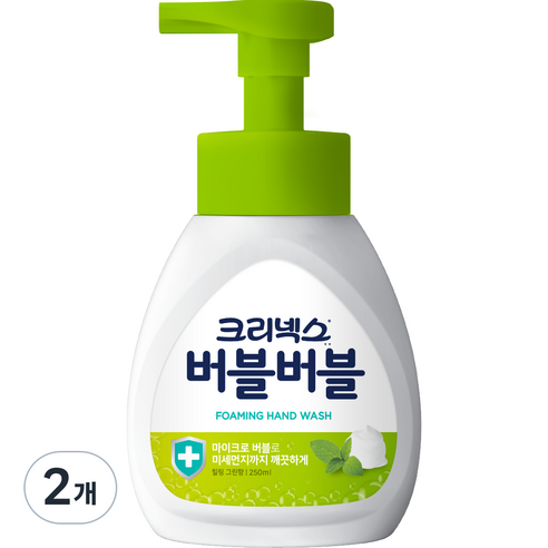 크리넥스 버블버블 핸드워시 힐링그린, 2개, 250ml