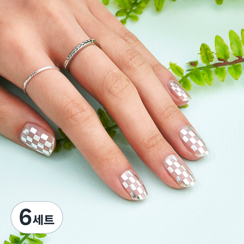 넬로 팔레트 젤 네일 스티커, 칩앤칩, 6세트