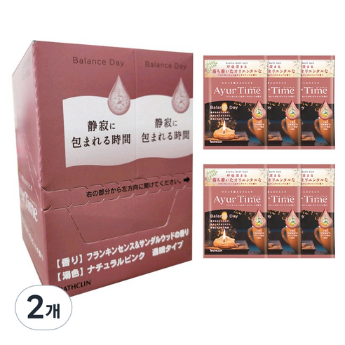 바스크린 아유르타임 입욕제 밸런스데이 PACKET 6p, 240g, 2개