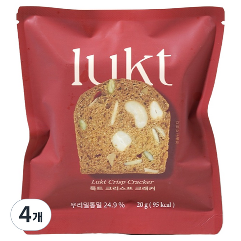 LUKT 단백질 프로틴 우리밀통밀 크리스프 크래커, 20g, 4개