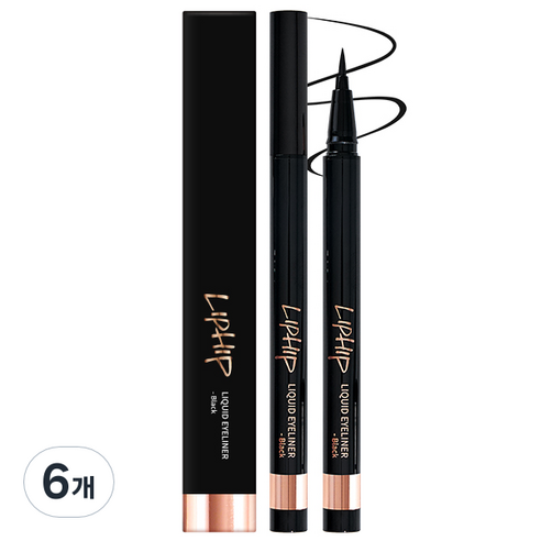 립힙 리퀴드 아이라이너 0.6g, 블랙, 6개