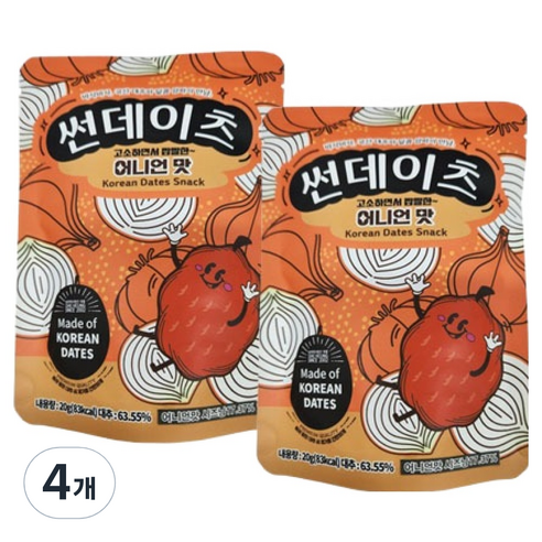 썬데이츠 대추스낵 어니언맛, 20g, 4개