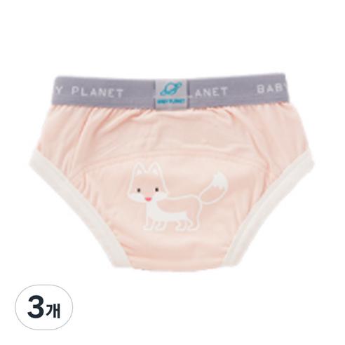 베이비플라넷 밤부 배변훈련팬티 귀여운여우 스위티, 혼합색상, 3개