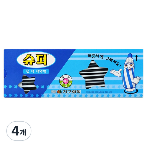 지구화학 슈퍼 색연필 낱색 검정 12p, 1색, 4개