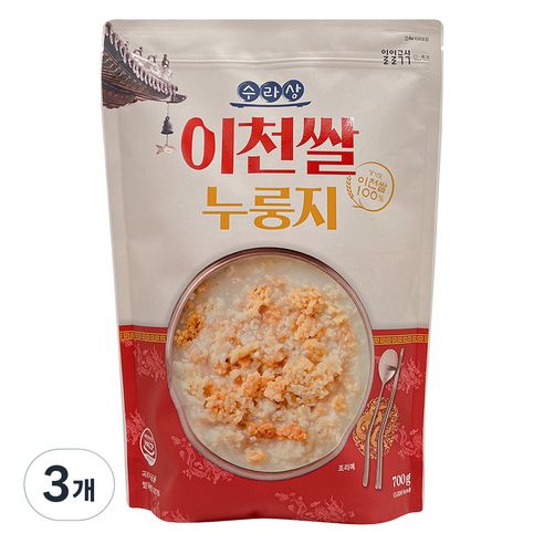 일일곡식 수라상 이천쌀 누룽지 700g, 3개