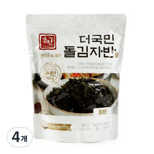 더국민 현미유로 볶은 돌김자반, 4개, 300g