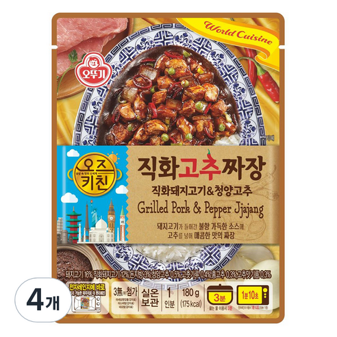 오즈키친 오뚜기 직화고추짜장, 4개, 180g