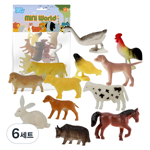 해피플레이 미니월드 농장 피규어 12종 세트, 6세트