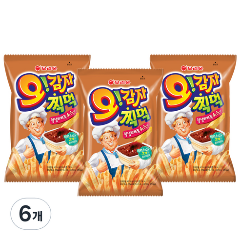 오리온 오감자 딥바베큐 스낵, 154g, 6개