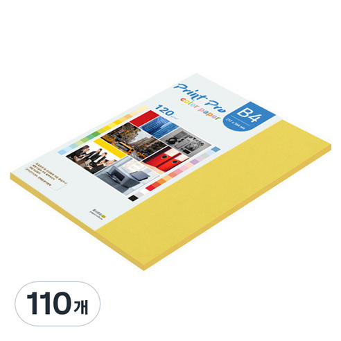 종이문화 프린트 프로 칼라복사지 No 06 딥옐로우 120g, B4, 110개