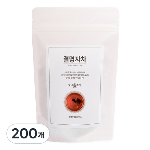 청년농원 저온가공 결명자차 삼각티백, 1g, 200개