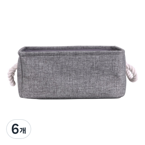 패브릭 바스켓 중, 그레이, 6개