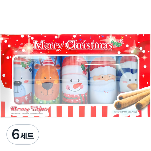 크리스마스 럭셔리 웨이퍼 선물세트, 웨이퍼 5종, 6세트