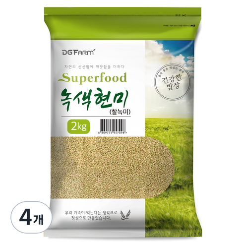건강한밥상 녹색현미, 2kg, 4개
