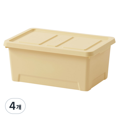 룸앤홈 마일드 수납박스, 버터옐로우, 4개