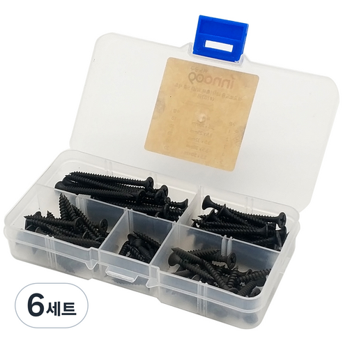 이노공구 석고보드용 외날나사 흑색 5종 세트 1039, 6세트