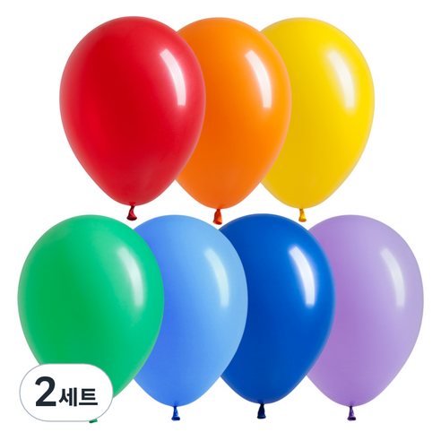 셈퍼텍스 무지개 풍선 30cm 30p 세트, 레드, 오렌지, 옐로우, 그린, 블루, 로얄블루, 라일락, 2세트