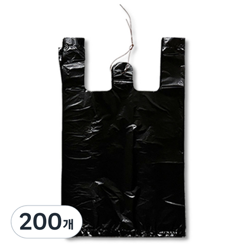 애니돌 손잡이 마트봉투 검정, 20L, 200개