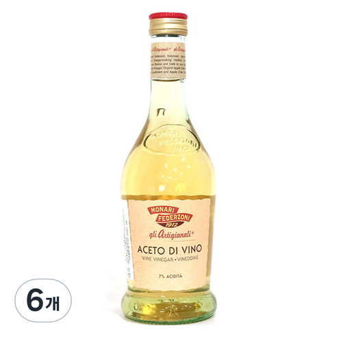 모나리 페데르조니 화이트 와인 비네가, 500ml, 6개