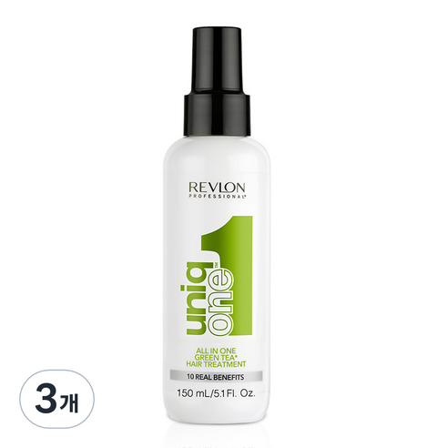 레브론 유니크원 올인원 헤어 트리트먼트 그린티, 3개, 150ml