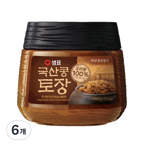 샘표 국산콩 토장, 900g, 6개