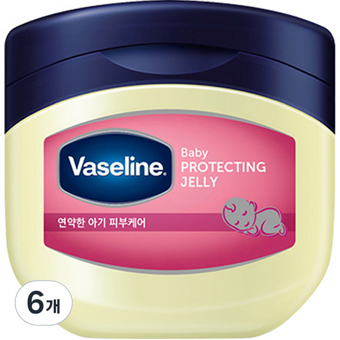 바세린 프로텍팅 젤리 베이비 바디버터 베이비 파우더향, 100ml, 6개