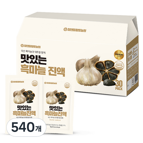 황토농원 맛있는 흑마늘진액, 70ml, 540개