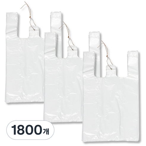 애니돌 손잡이 마트 비닐봉투 유백, 300개, 12L