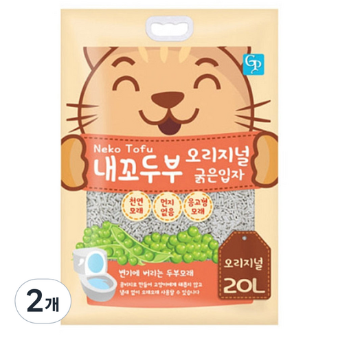 고양이 내꼬두부모래 굵은입자 오리지날 대용량, 20L, 2개, 두부향