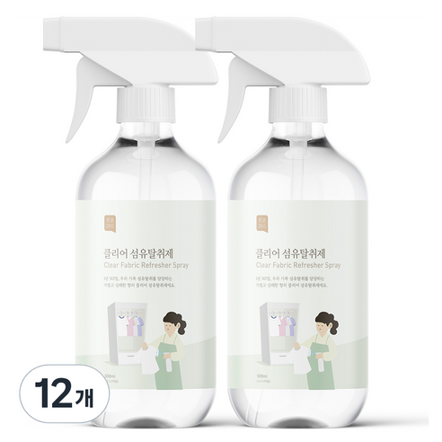 쉼표365 클리어 대용량 섬유탈취제 시그니처솝, 500ml, 12개