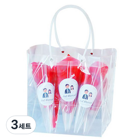 웨딩 플라워샤워 6p, 레드, 3세트
